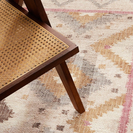 Juten vloerkleden - Elle Decoration Roya Afghaans kelim vloerkleed Imani Crème/Multicolor - Vloerkledenloods
