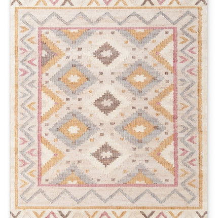 Juten vloerkleden - Elle Decoration Roya Afghaans kelim vloerkleed Imani Crème/Multicolor - Vloerkledenloods