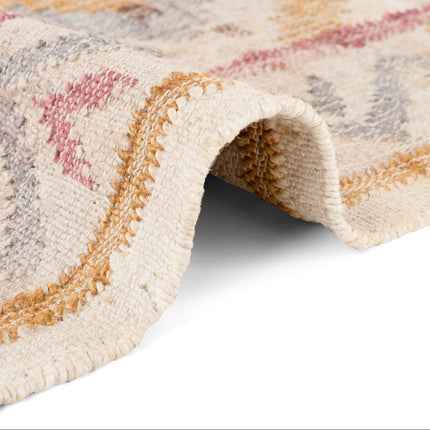 Juten vloerkleden - Elle Decoration Roya Afghaans kelim vloerkleed Imani Crème/Multicolor - Vloerkledenloods