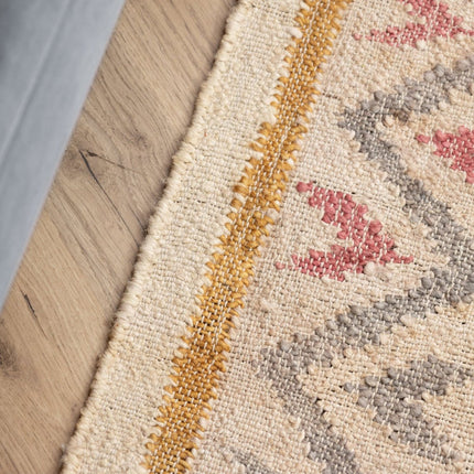 Juten vloerkleden - Elle Decoration Roya Afghaans kelim vloerkleed Imani Crème/Multicolor - Vloerkledenloods