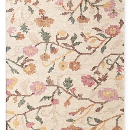 Juten vloerkleden - Elle Decoration Roya Afghaans kelim vloerkleed Violette Crème/Multicolor - Vloerkledenloods