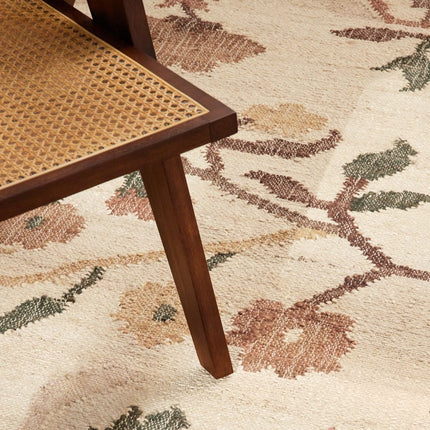 Juten vloerkleden - Elle Decoration Roya Afghaans kelim vloerkleed Violette Crème/Multicolor - Vloerkledenloods