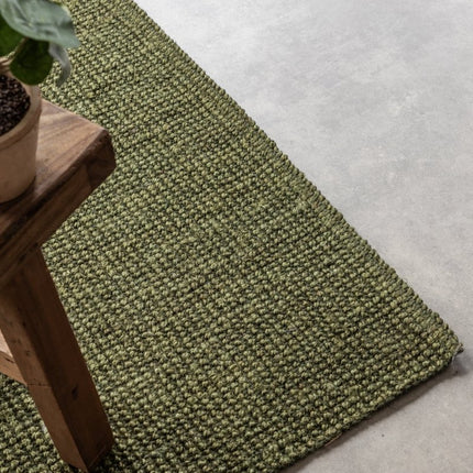 Juten vloerkleden - Hanse Home bouclé juten vloerkleed Jaipur Junglegroen - Vloerkledenloods