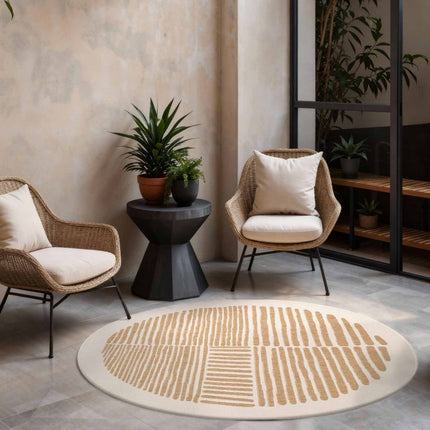 Juten vloerkleden - Ted Baker Haringey rond buitenkleed Bounds Jute Wit - Vloerkledenloods