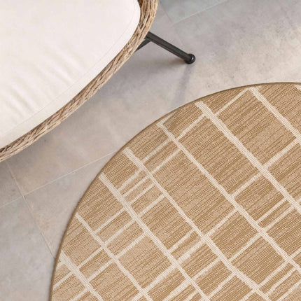 Juten vloerkleden - Ted Baker Haringey rond buitenkleed Crouch Jute Wit - Vloerkledenloods
