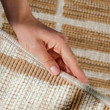 Juten vloerkleden - Ted Baker Haringey rond buitenkleed Crouch Jute Wit - Vloerkledenloods