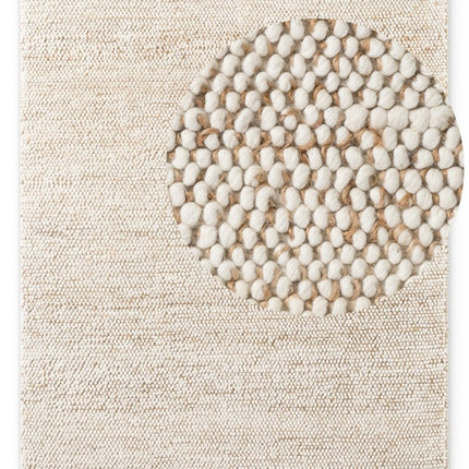 Juten vloerkleden - Villeroy & Boch 1770 wollen vloerkleed Peas Naturel Crème Beige - Vloerkledenloods