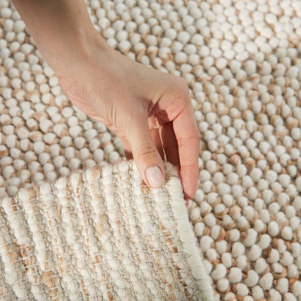 Juten vloerkleden - Villeroy & Boch 1770 wollen vloerkleed Peas Naturel Crème Beige - Vloerkledenloods