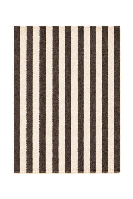 Katoenen Lopers - Lorena Canals Cabana Lines katoenen loper Stripes Naturel/Donkergrijs - Vloerkledenloods