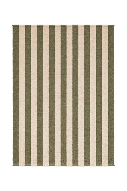 Katoenen Lopers - Lorena Canals Cabana Lines katoenen loper Stripes Naturel/Kaki - Vloerkledenloods