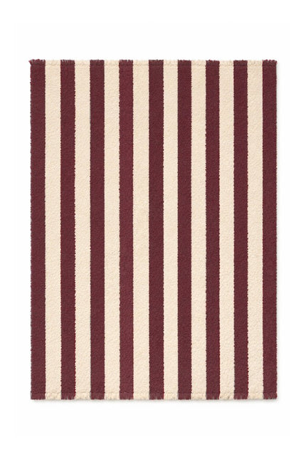 Katoenen Lopers - Lorena Canals Cabana Lines katoenen loper Stripes Naturel/Marsala - Vloerkledenloods