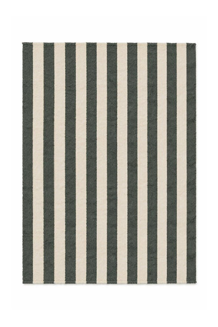 Katoenen Lopers - Lorena Canals Cabana Lines katoenen loper Stripes Naturel/Terrazzo Green - Vloerkledenloods