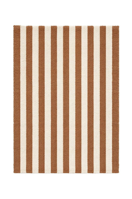 Katoenen Lopers - Lorena Canals Cabana Lines katoenen loper Stripes Naturel/Toffee - Vloerkledenloods