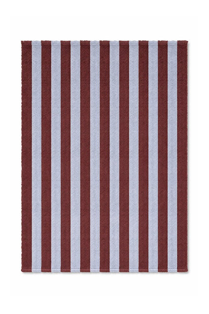 Katoenen Vloerkleden - Lorena Canals Cabana Lines katoenen vloerkleed Stripes Marsala/Anil - Vloerkledenloods