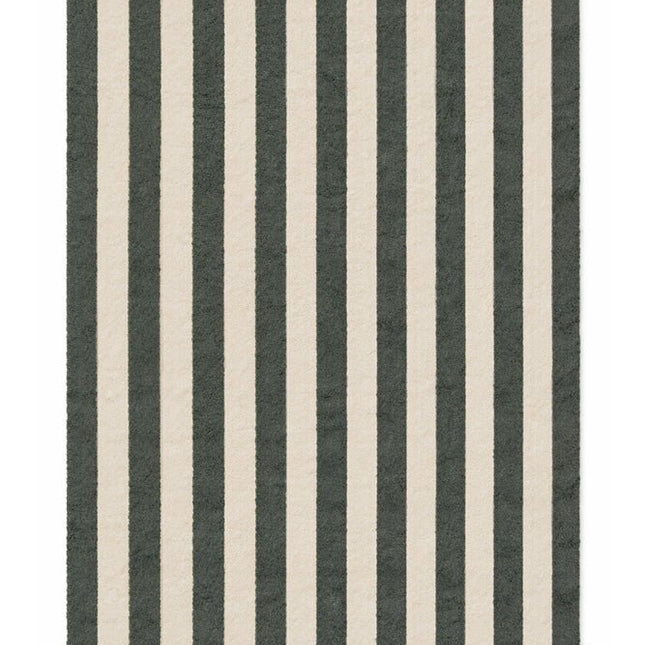 Katoenen Vloerkleden - Lorena Canals Cabana Lines katoenen vloerkleed Stripes Naturel/Terrazzo Green - Vloerkledenloods