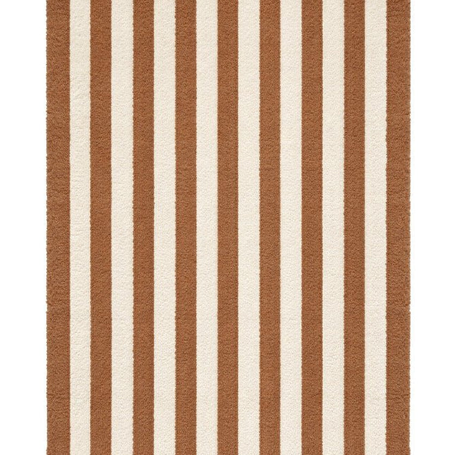 Katoenen Vloerkleden - Lorena Canals Cabana Lines katoenen vloerkleed Stripes Naturel/Toffee - Vloerkledenloods