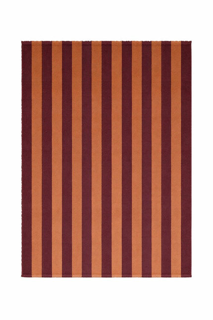 Katoenen Vloerkleden - Lorena Canals Cabana Lines katoenen vloerkleed Stripes Terracota/Marsala - Vloerkledenloods