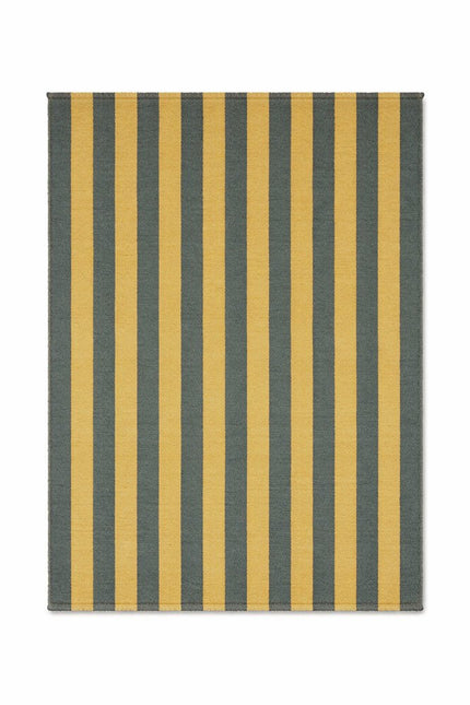 Katoenen Vloerkleden - Lorena Canals Cabana Lines katoenen vloerkleed Stripes Terrazzo Green/Dark Honey - Vloerkledenloods