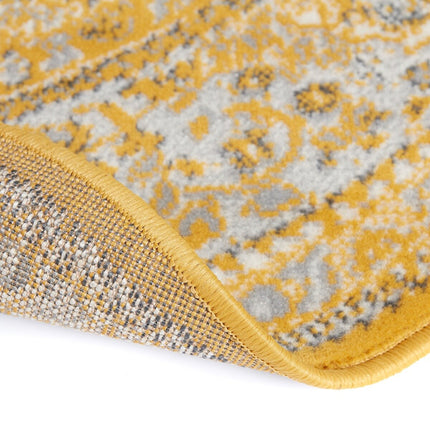 Rond Vintage Vloerkleed Keshan Geel