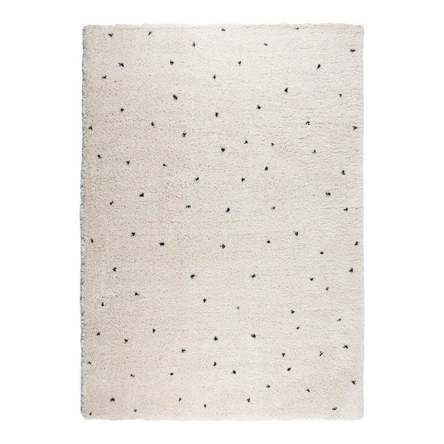 Kindervloerkleed hoogpolig Cream/Zwart - Dots - Vloerkledenloods