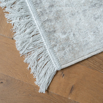 Vintage vloerkleed Smuk beige met franjes