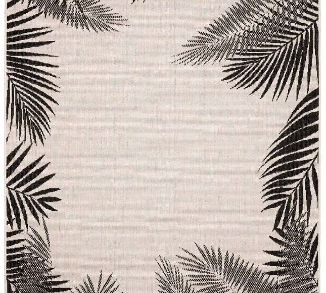 Buiten vloerkleed Leaf - Zwart - dubbelzijdig - EVA Interior