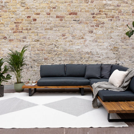 Buitenkleed Kite - Zwart/Wit - dubbelzijdig - EVA Interior