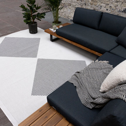 Buitenkleed Kite - Zwart/Wit - dubbelzijdig - EVA Interior