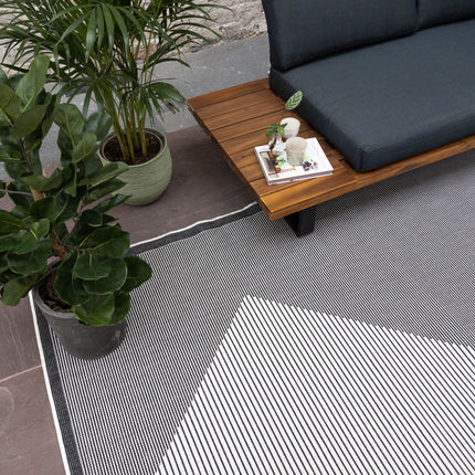 Buitenkleed Kite - Zwart/Wit - dubbelzijdig - EVA Interior