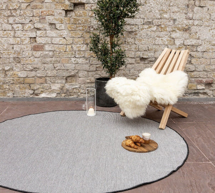 Rond Buitenkleed Mono - Zwart/Wit - Dubbelzijdig - EVA Interior