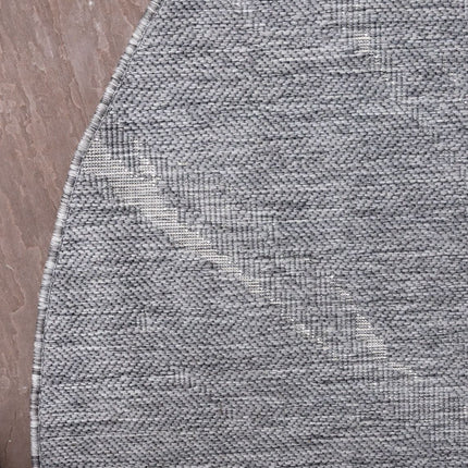 Rond Buitenkleed Marble - Grijs/wit - dubbelzijdig - EVA Interior