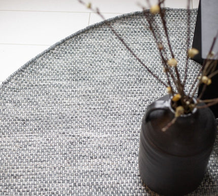Vloerkleed Gerecycled Materiaal Rond Ciro Grijs