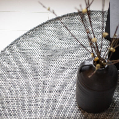 Vloerkleed Gerecycled Materiaal Rond Ciro Grijs