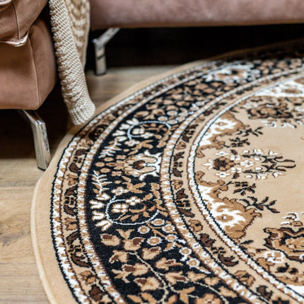 Vintage Vloerkleed Bruin Rond - Perzisch - Retro - Nain