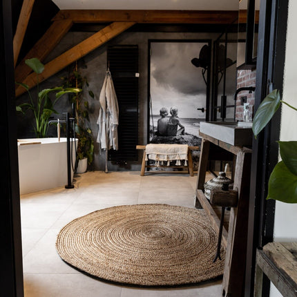 Rond vloerkleed Jute Naturel