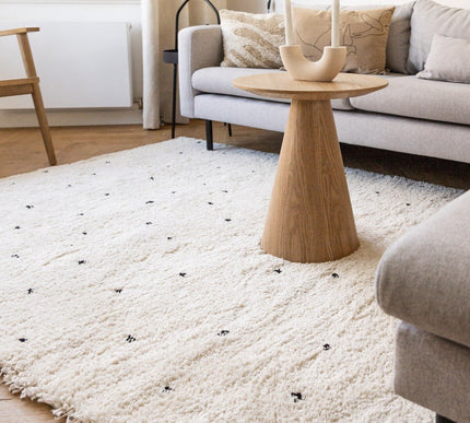 Kindervloerkleed  hoogpolig Cream/Zwart - Dots