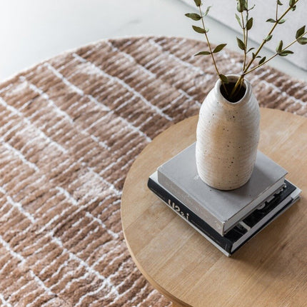 Vloerkleed Rectangle Edge Bruin/Wit
