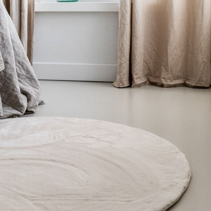 Rond Zacht Hoogpolig Vloerkleed Lux Creme
