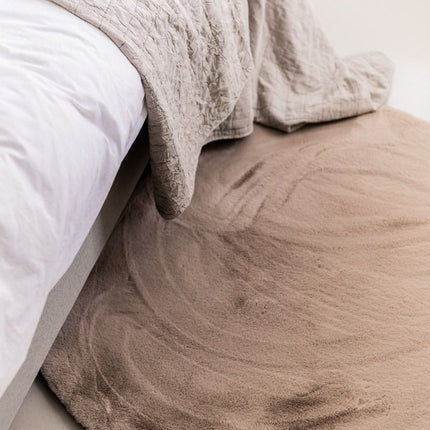 Rond Zacht Hoogpolig Vloerkleed Lux Beige / Taupe