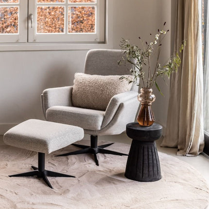 Rond Zacht Hoogpolig Vloerkleed Lux Beige / Taupe
