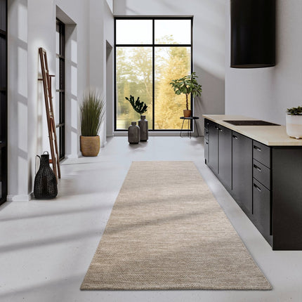 Lopers - Elle Decoration Delhi wollen loper Pradesh Linnenwit - Vloerkledenloods