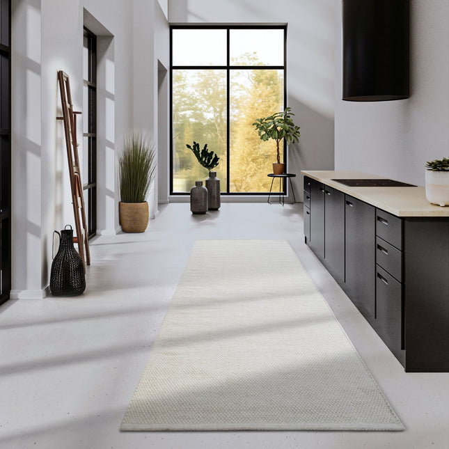 Lopers - Elle Decoration Delhi wollen loper Pradesh Naturel/Wit - Vloerkledenloods