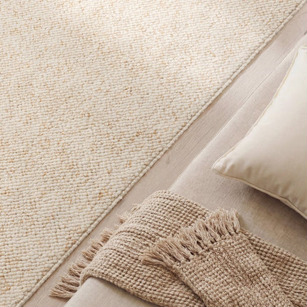 Lopers - Elle Decoration Rocco loper in wol-look Rocco Crème - Vloerkledenloods