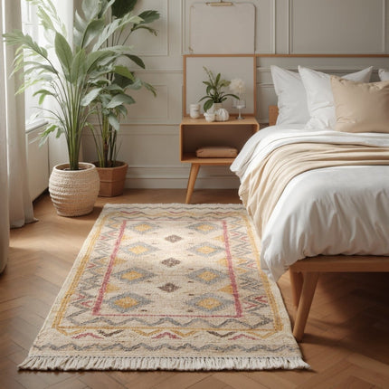 Lopers - Elle Decoration Roya Afghaans kelim loper Imani Crème/Multicolor - Vloerkledenloods