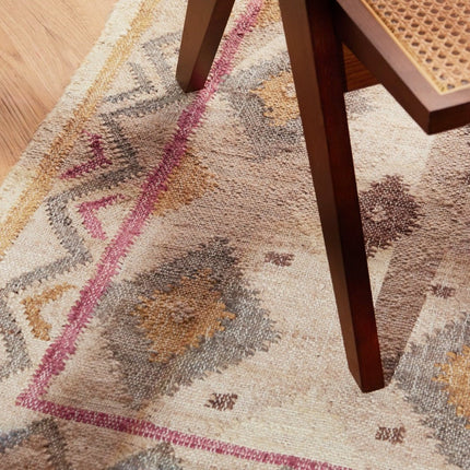 Lopers - Elle Decoration Roya Afghaans kelim loper Imani Crème/Multicolor - Vloerkledenloods