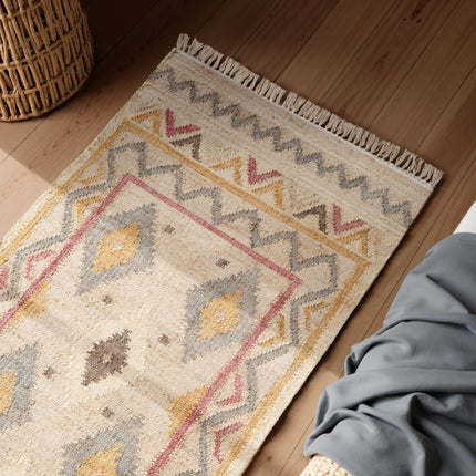 Lopers - Elle Decoration Roya Afghaans kelim loper Imani Crème/Multicolor - Vloerkledenloods