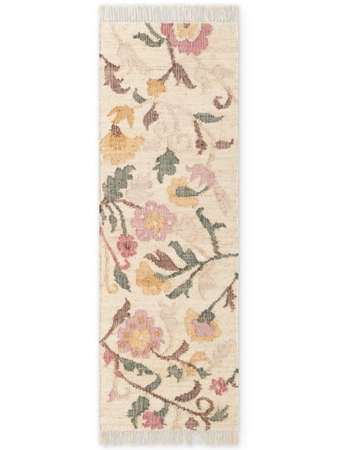 Lopers - Elle Decoration Roya Afghaans kelim loper Violette Crème/Multicolor - Vloerkledenloods