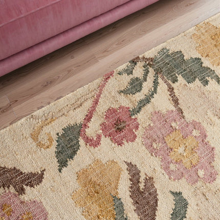 Lopers - Elle Decoration Roya Afghaans kelim loper Violette Crème/Multicolor - Vloerkledenloods