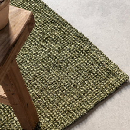 Lopers - Hanse Home bouclé juten loper Jaipur Junglegroen - Vloerkledenloods