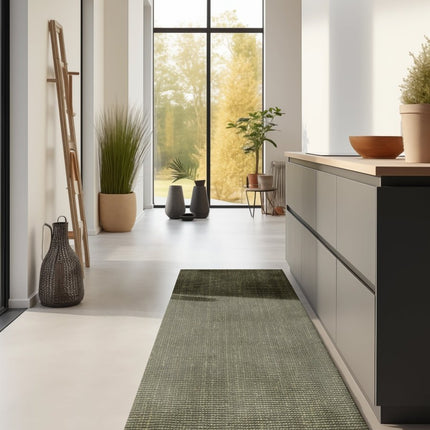 Lopers - Hanse Home bouclé juten loper Jaipur Junglegroen - Vloerkledenloods